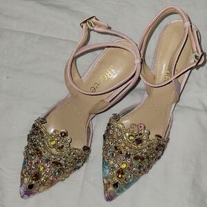 J.Renee Pink and Gold Embellished Heels